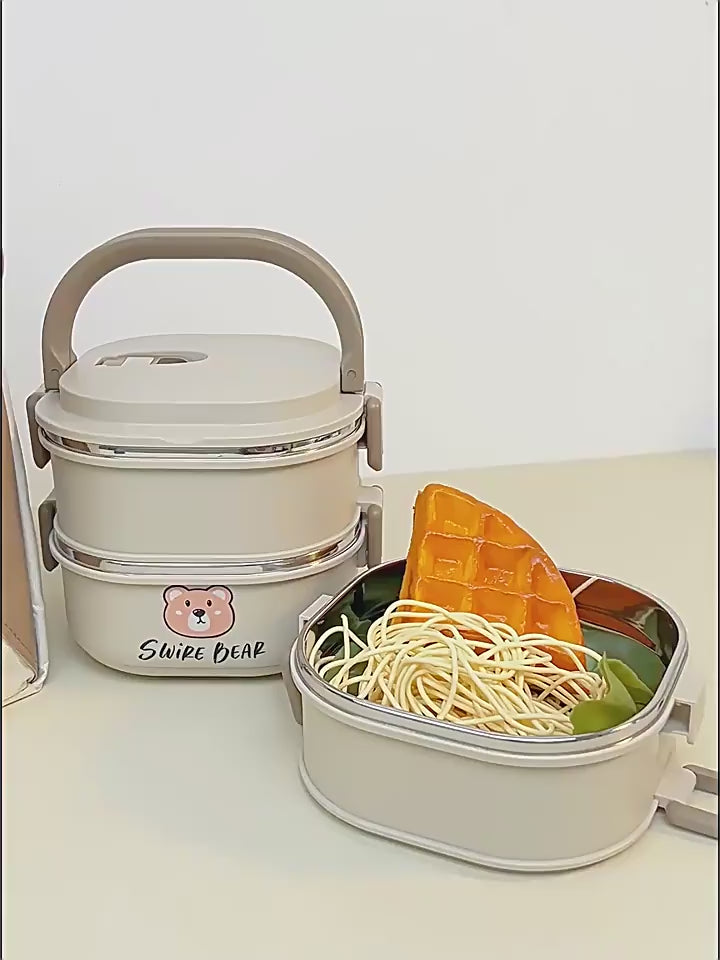 Stainless Steel Insulated Lunch Box for Office Workers That Can Be Heated in a Microwave Oven 2025 New Student Multi-Layer Bucket Lunch Box